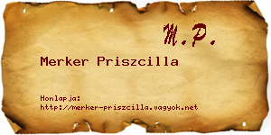 Merker Priszcilla névjegykártya